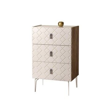 Комод Bogemia Woodline Fa (Слоновая кость) (Lakobel/Хром) БМКМ-1