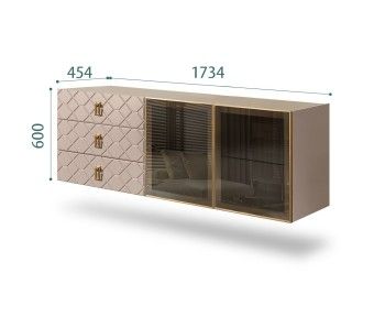 Комод 1.6м Bogemia Fly Farfalle (Мокка) (Novabuk/Золото) БМКМ-4[5]