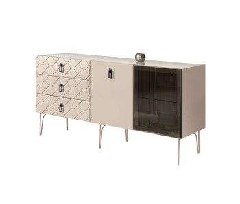 Комод 1.6м Bogemia Farfalle (Ваниль) (Lakobel/Черный) БМКМ-4(Fa)[5][10]