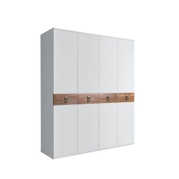 Шкаф 4-х дв. Bogemia Wood Fa (Белый/Хром) БМШ2/4(Wo)