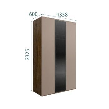 Шкаф 3-х дверный Bogemia Woodline Air (Мокка/Серебро) БМШ2/3(1)