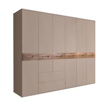 Шкаф 6-ти дверный с ящиками, Bogemia Wood Wo (Мокка/Золото) БМШ2/61(Wo)