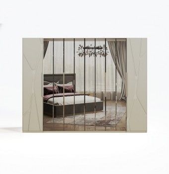 Шкаф Лейла 6-дверный светло серый камень