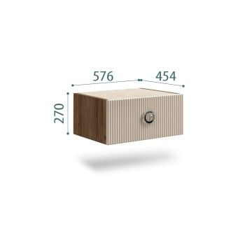 Тумба прикроватная Bogemia Woodline Fly Fi (Ваниль) (Lakobel/Хром) БМТП-1