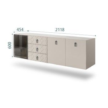 Комод 2.1м Bogemia Fly Farfalle (Шелк) (Novabuk/Хром) БМКМ-5[4]