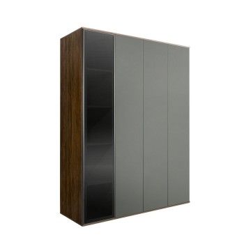 Шкаф 4-х дв. Bogemia Woodline Air (Серый/Серебро) БМШ2/4(1)