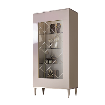 Витрина 2-ств. Римини (Слоновая кость/Серебро) (Правая) РМВ2-2С