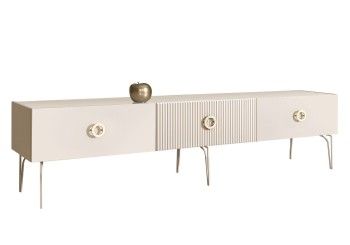 Тумба под телевизор 2.1м Bogemia Fillini (Слоновая кость) (Lakobel/Золото) БМТ-2(Fi)[10]