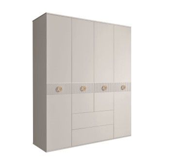 Шкаф 4-х дверный с ящиками, Bogemia Fillini (Шелк/Золото) БМШ2/41(Fi)