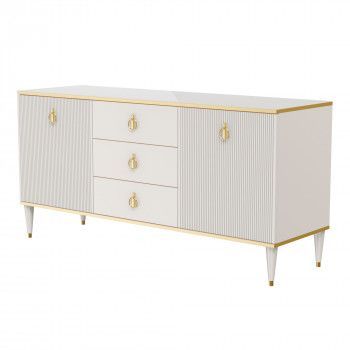 Комод для гостиной Римини СОЛО (слоновая кость золото) РМКМ-4 (s) - Выставка Балашиха