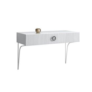 Стол туалетный (консоль) Bogemia Fillini (Белый) (Lakobel/Хром) БМСТ-1(FI)