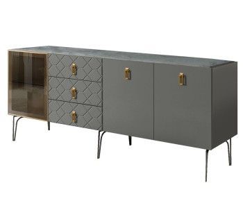 Комод 2.1м Bogemia Farfalle (Серый) (Novabuk/Золото) БМКМ-5(Fa)[4]