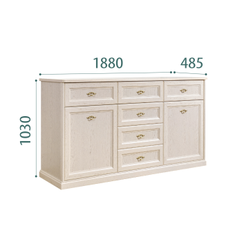 Комод большой Венеция дуб седан ВНКМ-3