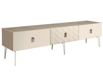 Тумба под телевизор 2.1м Bogemia Farfalle (Слоновая кость) (Novabuk/Хром) БМТ-2(Fa)[10]