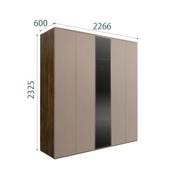 Шкаф 5-ти дв. Bogemia Woodline Air (Мокка/Серебро) БМШ2/5(1)