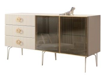 Комод 1.6м Bogemia Fillini (Слоновая кость) (Lakobel/Золото) БМКМ-4(Fi)[5]