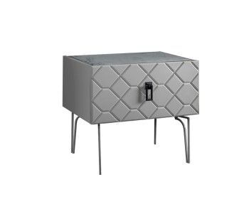 Тумба прикроватная Bogemia Farfalle (Серый) (Novabuk/Черный) БМТП-1(Fa)