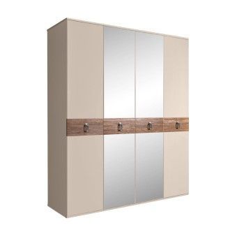 Шкаф 4-х дв. с зеркалами Bogemia Wood Fa (Ваниль/Хром) БМШ1/4(Wo)