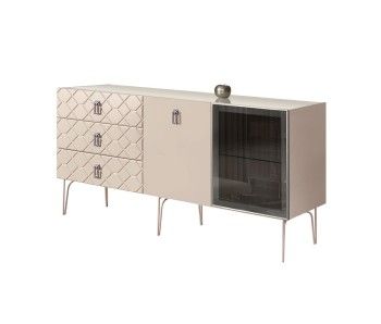 Комод 1.6м Bogemia Farfalle (Ваниль) (Lakobel/Хром) БМКМ-4(Fa)[5][10]