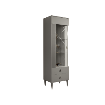 Витрина 1-ств. Римини СОЛО (Серый/Серебро) (Левая) РМВ1-1С(s)