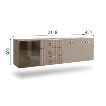 Комод 2.1м Bogemia Fly Fillini (Мокка) (Novabuk/Золото) БМКМ-5[4]