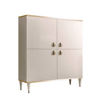 Пенал 4 двери Римини (Слоновая кость/Золото) РМП-3