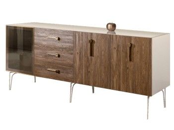 Комод 2.1м Bogemia Wood Wo (Слоновая кость) (Lakobel/Золото) БМКМ-5(Wo)[4]