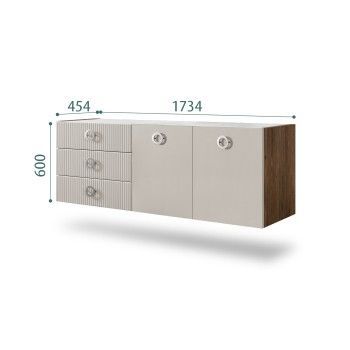 Комод 1.6м Bogemia Woodline Fly Fi (Шелк) (Novabuk/Хром) БМКМ-4