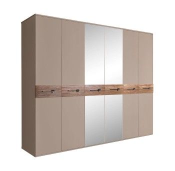 Шкаф 6-ти дв. с зеркалами Bogemia Wood Wo (Мокка/Хром) БМШ1/6(Wo)