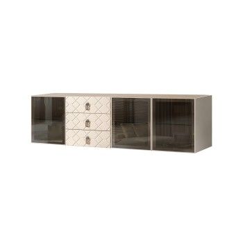 Комод 2.1м Bogemia Fly Fa (Слоновая кость) (Novabuk/Хром) БМКМ-5[5]