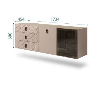 Комод 1.6м Bogemia Fly Farfalle (Мокка) (Novabuk/Черный) БМКМ-4[5][10]