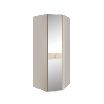 Шкаф угловой с зеркалом Римини СОЛО (Бежевый/Золото) РМШУ1/1(s)