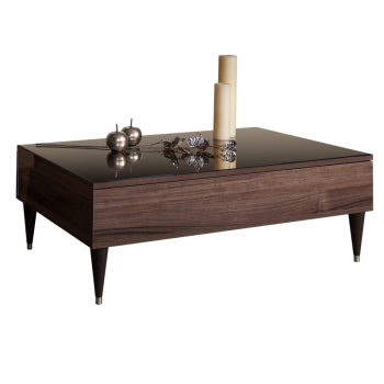 Журнальный столик с ящиком Римини (Орех империя/Серебро) РМСТ-2