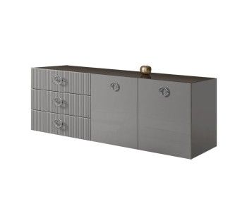 Комод 1.6м Bogemia Fly Fillini (Серый) (Lakobel/Хром) БМКМ-4