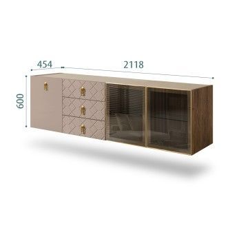 Комод 2.1м Bogemia Woodline Fly Fa (Мокка) (Novabuk/Золото) БМКМ-5[5][10]