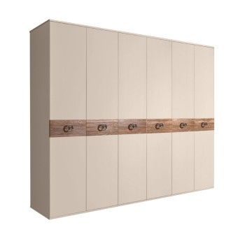 Шкаф 6-ти дв. Bogemia Wood Fi (Ваниль/Хром) БМШ2/6(Wo)