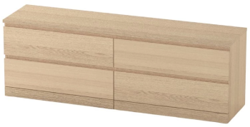 МАЛЬМ / VARMA Комод ИКЕА / IKEA 4D, 160x54x40, шпон, беленый дуб