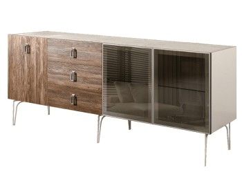 Комод 2.1м Bogemia Wood Fa (Слоновая кость) (Novabuk/Хром) БМКМ-5(Wo)[5][10]