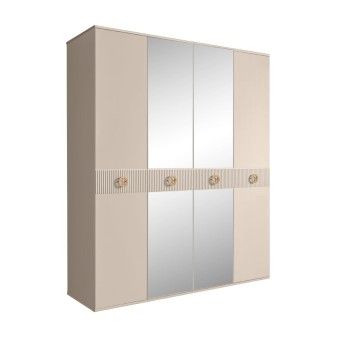 Шкаф 4-х дв. с зеркалами Bogemia Fillini (Ваниль/Золото) БМШ1/4(Fi)