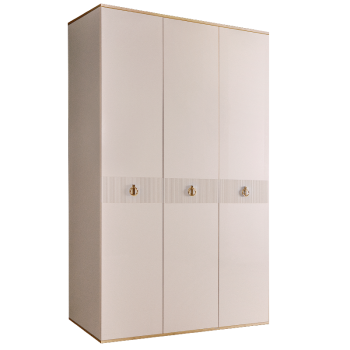 Шкаф 3-х дверный Римини СОЛО (Слоновая кость/Золото) РМШ2/3(s)