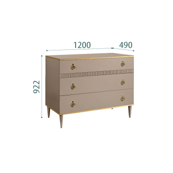 Комод с планкой Римини СОЛО (Мокка/Золото) РМКМ-3(s)