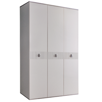 Шкаф 3-х дверный Римини СОЛО (Белый/Серебро) РМШ2/3(s)