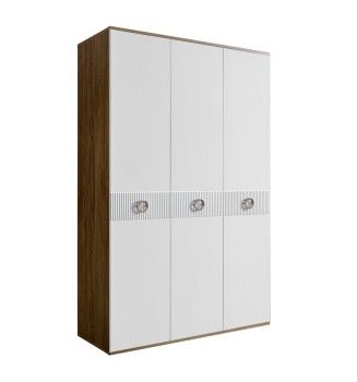 Шкаф 3-х дверный Bogemia Woodline Fi (Белый/Хром) БМШ2/3