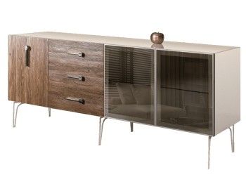 Комод 2.1м Bogemia Wood Wo (Слоновая кость) (Lakobel/Хром) БМКМ-5(Wo)[5][10]