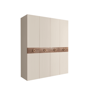 Шкаф 4-х дв. Bogemia Wood Fi (Слоновая кость/Золото) БМШ2/4(Wo)