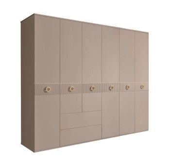 Шкаф 6-ти дверный с ящиками, Bogemia Fillini (Мокка/Золото) БМШ2/61(Fi)