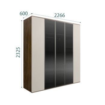 Шкаф 5-ти дв. Bogemia Woodline Air (Шелк/Серебро) БМШ2/5(3)