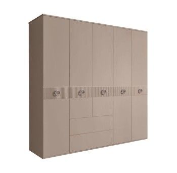 Шкаф 5-ти дверный с ящиками, Bogemia Fillini (Мокка/Хром) БМШ2/51(Fi)