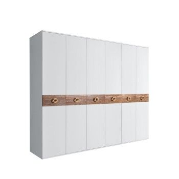 Шкаф 6-ти дв. Bogemia Wood Fi (Белый/Золото) БМШ2/6(Wo)