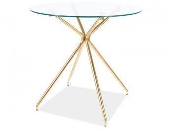 Стол обеденный Signal AZALIA (прозрачный/золотой)